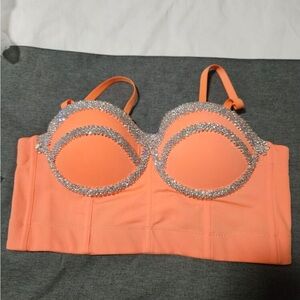 A Sexy camisole top with rhinestones